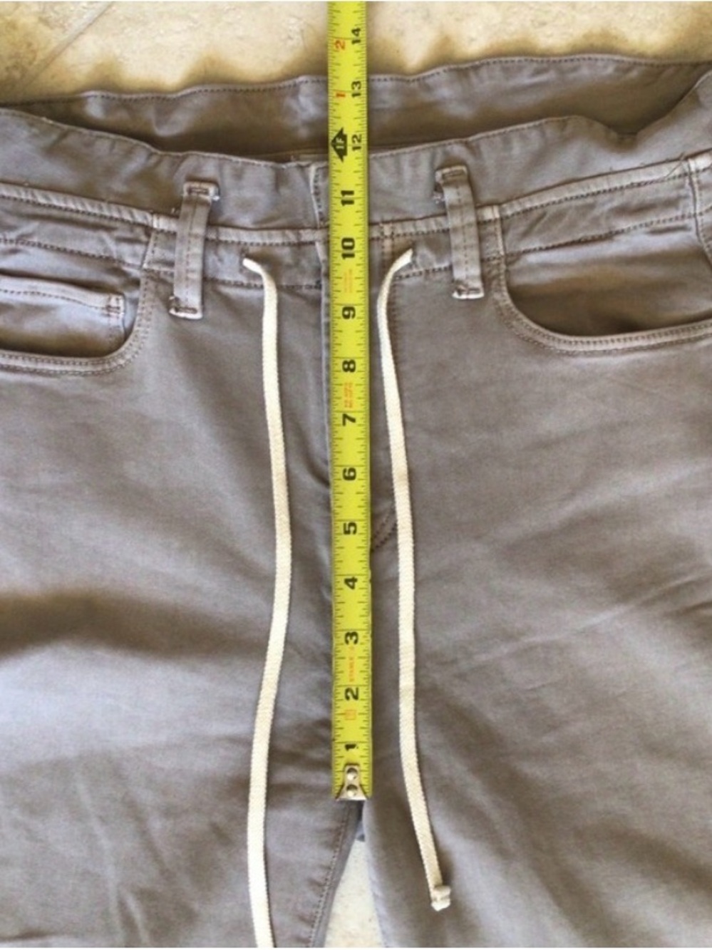 PAIGE Wide Leg Drawstring Pants in Taupe - Picture 8 of 9